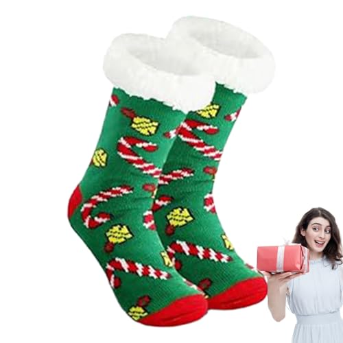 Weihnachtssocken, Weihnachtsplüsch warme Socken, Crew-Socken für kaltes Wetter, Vintage-Muster, Socken für Damen, Herren, Kinder, Jungen, Mädchen, Geschenk Moonyan von Moonyan