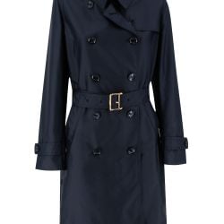Damen-trenchcoat Aus Marineblauem Technischen Stoff von Moorer