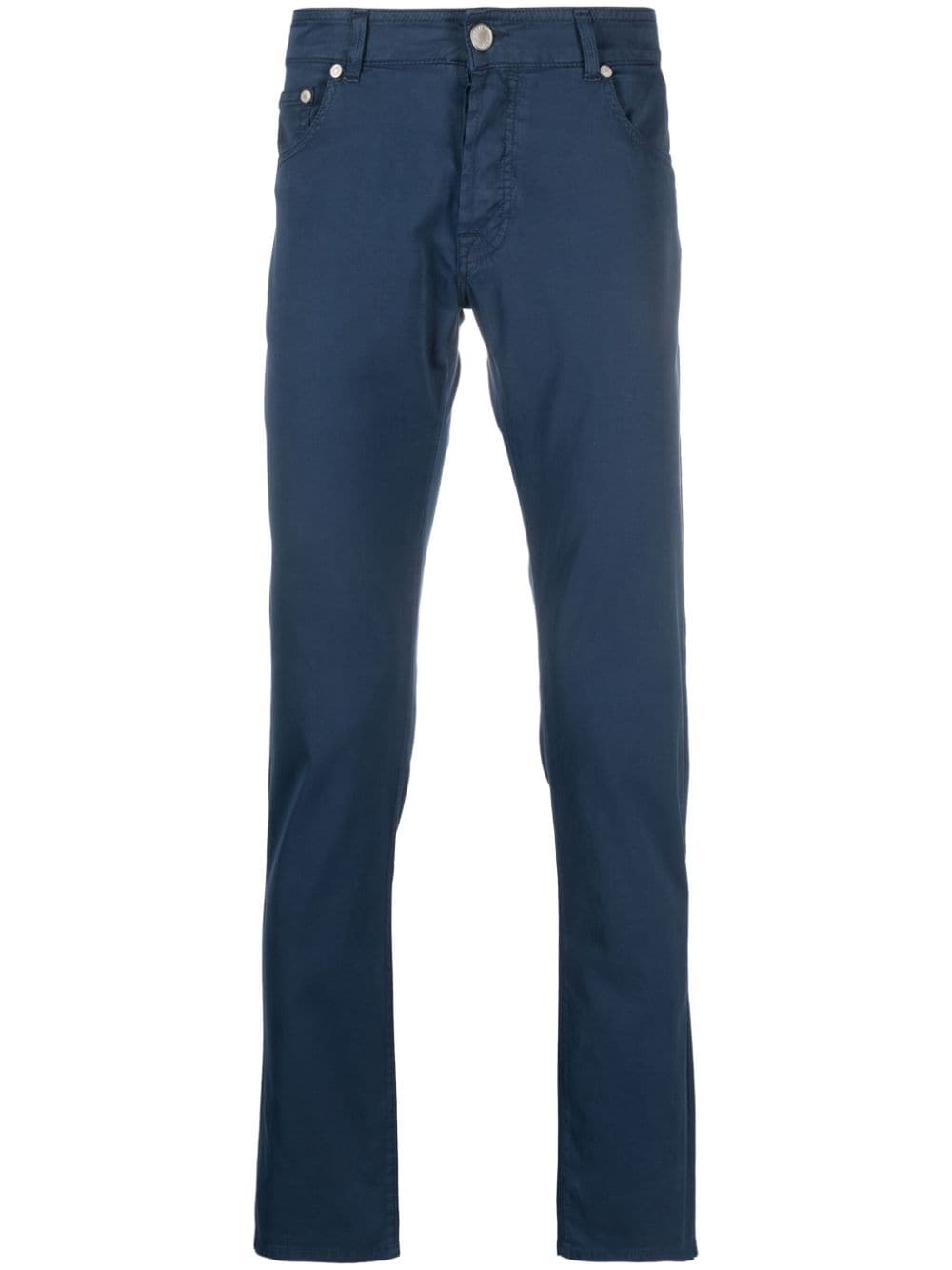 Moorer Credi Hose mit geradem Bein - Blau von Moorer