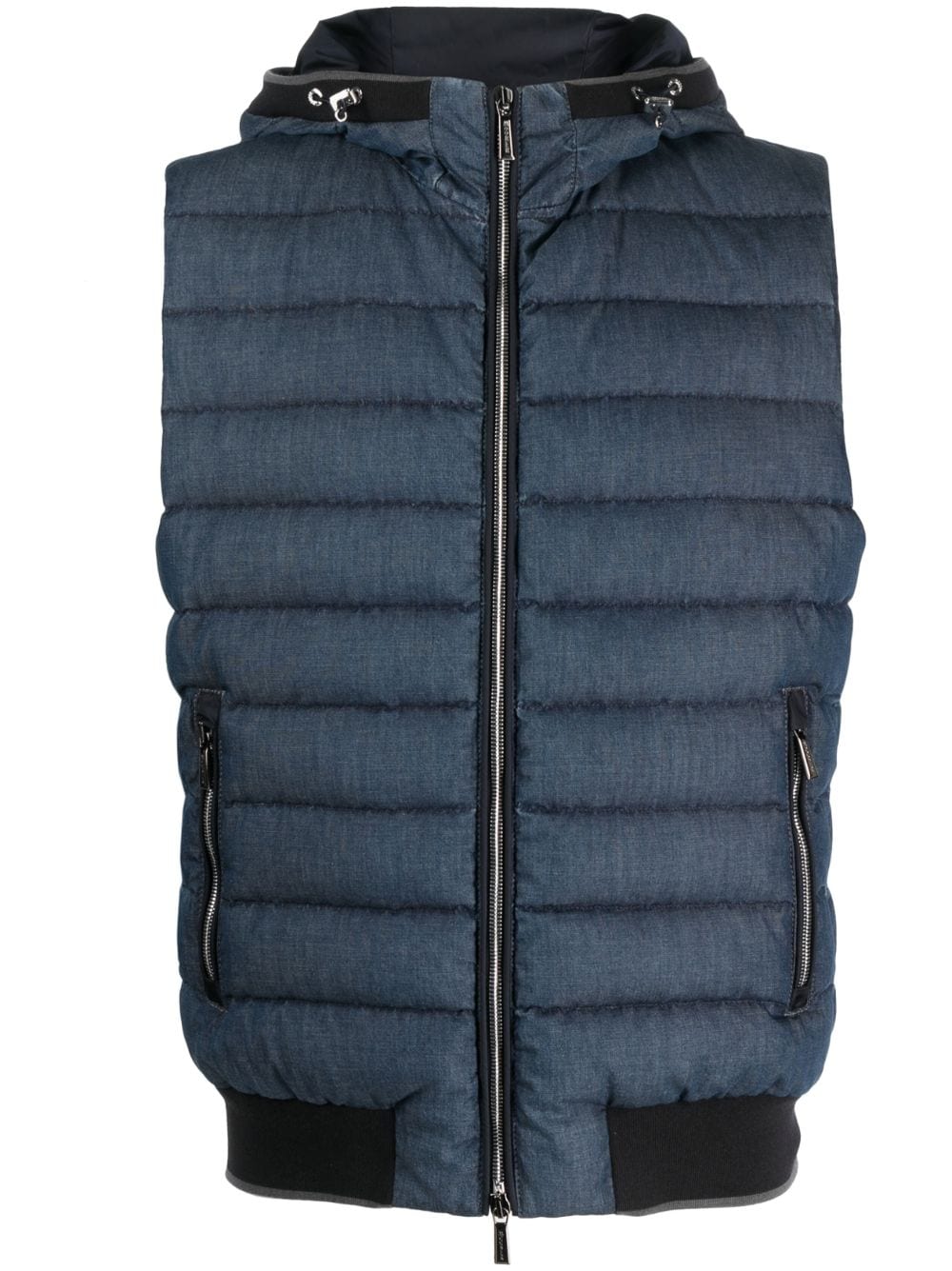 Moorer feather-down hooded gilet - Blau von Moorer