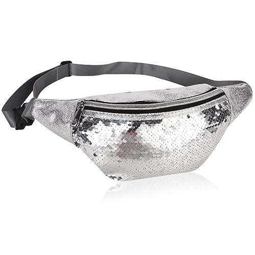 Moorle Bauchtasche Damen Glitze Stylisch, Gürteltasche Pailletten Silbrig, Wasserdicht Reflektierender Gürteltaschen Mit Reißverschluss Fächer, Festival Hüfttasche Für Party,Sport Outdoor Reisen Moorle Bauchtasche Damen Glitze Stylisch, Gürteltasche Pailletten Silbrig, Wasserdicht Reflektierender Gürteltaschen Mit Reißverschluss Fächer, Festival Hüfttasche Für Party,Sport Outdoor Reisen von Moorle