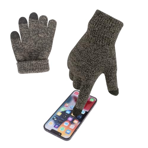 Moorle Handschuhe Herren, Touchscreen Thermo Winterhandschuhe, Damen Strickhandschuhe für Winter Outdoor Sport, Fingerhandschuhe mit Weichem Innenfutter für Laufen Radfahren Freizeit, Grau von Moorle