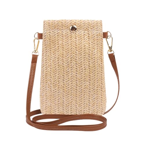 Moorle Handytasche Zum Umhängen Damen, Umhängetasche Damen Klein, Strohtasche für Frauen, Strohtasche für Sommer Urlaub Strand Reisen von Moorle