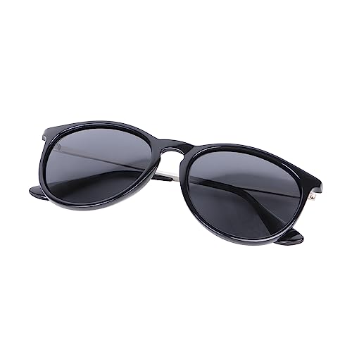 Moorle Polarisiert Sonnenbrille Damen, Uv400 Schutz Sonnenbrillen Retro Runde, Sunglasses Vintage Round, Sonnen Damenbrille Für Sonnenschutz Fahren Reise, Damen schwarz Sonnenbrille Vintage von Moorle