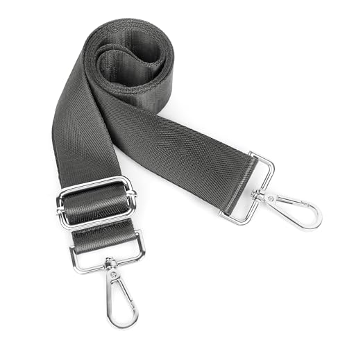 Moorle Tragegurt Tasche, Breit Taschengurt Quarzgrau, 3.8 Cm Breite Schultergurt für Taschen Grau, Nylon Schulterriemen Crossbody Bag Damen Breiter Gurt, Verstellbarer Schultergurt Taschengurt von Moorle
