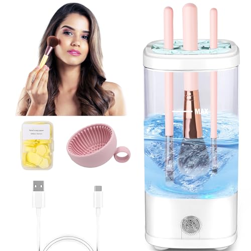 3-in-1 Pinselreiniger Make Up Elektrisch mit Trockner und UV Desinfektionsfunktion, USB Automatische 7000RPM Ultra-Power Motor Make Up Brush Cleaner, Kompatibel mit Allen Bürsten, Geschenke für Frauen 3-in-1 Pinselreiniger Make Up Elektrisch mit Trockner und UV Desinfektionsfunktion, USB Automatische 7000RPM Ultra-Power Motor Make Up Brush Cleaner, Kompatibel mit Allen Bürsten, Geschenke für Frauen von Moorstdel