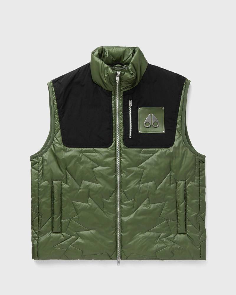 Moose Knuckles ICON LEAF QUILT VEST men Vests black|green in Größe:M von Moose Knuckles