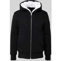 Moose Knuckles Regular Fit Sweatjacke mit Tunnelzug in Black, Größe L von Moose Knuckles