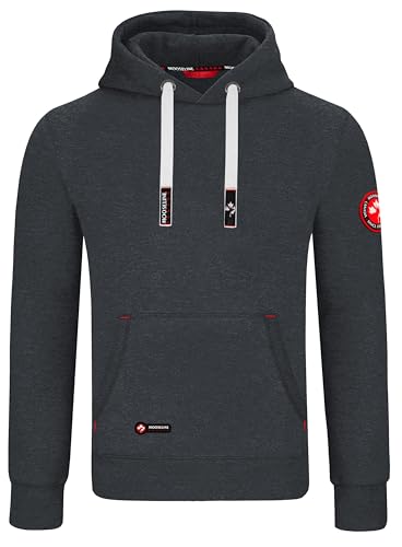 Mooseline Herren Hoodie Kapuzen Pullover Hoody Sweatshirt (Dunkelgrau, 5XL) von Mooseline