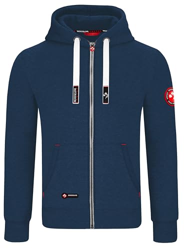 MOOSELINE Herren Sweatjacke Kapuzenjacke Trainingsjacke Hoodie mit Reißverschluss Sweat Jacke (3XL, Blau White Laces) von MOOSELINE