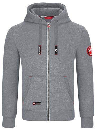 MOOSELINE Herren Sweatjacke Kapuzenjacke Trainingsjacke Hoodie mit Reißverschluss Sweat Jacke (3XL, Hellgrau) von MOOSELINE