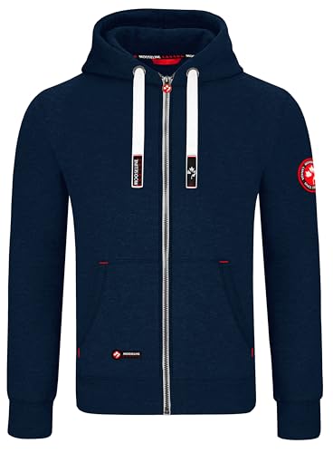 MOOSELINE Herren Sweatjacke Kapuzenjacke Trainingsjacke Hoodie mit Reißverschluss Sweat Jacke (3XL, Navy White Laces) von MOOSELINE