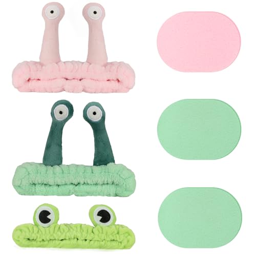 Mooshy 3 Stück Abschmink Haarband Kosmetik - Elastisches Make up Spa Stirnband Niedlich Korallen Fleece für Frauen Damen Skincare Make up Haarband zum Schminken Abschminken Waschen Dusche Sport von Mooshy