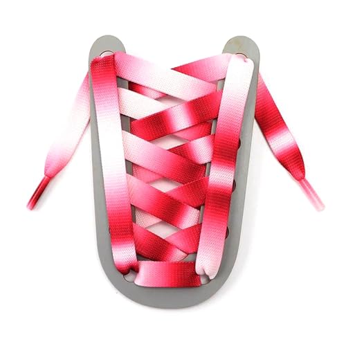 Mooybay 1 Paar 1,2 cm breite, flache Schnürsenkel in Schwarz-Weiß-Regenbogenform, lässige Schnürsenkel, geeignet für Sportschuhe von Männern und Frauen,100 cm von Mooybay