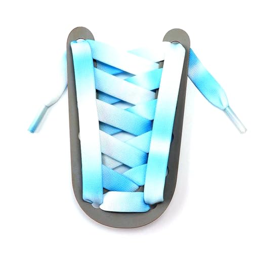 Mooybay 1 Paar 1,2 cm breite, flache Schnürsenkel in Schwarz-Weiß-Regenbogenform, lässige Schnürsenkel, geeignet für Sportschuhe von Männern und Frauen,120 cm von Mooybay