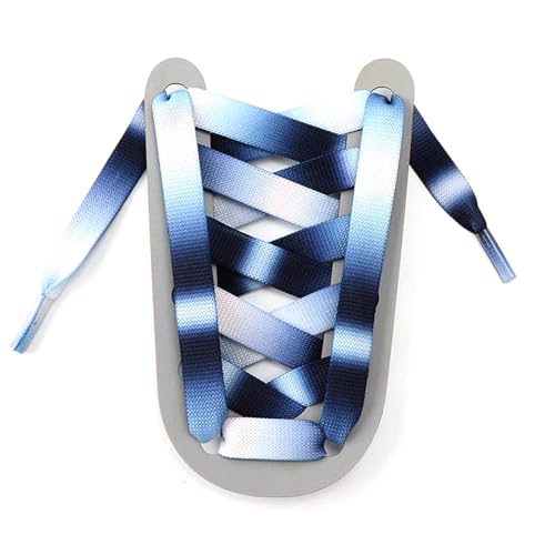 Mooybay 1 Paar 1,2 cm breite, flache Schnürsenkel in Schwarz-Weiß-Regenbogenform, lässige Schnürsenkel, geeignet für Sportschuhe von Männern und Frauen,140 cm von Mooybay