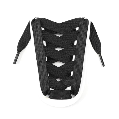 Mooybay 1 Paar 1,2 cm breite, flache Schnürsenkel in Schwarz-Weiß-Regenbogenform, lässige Schnürsenkel, geeignet für Sportschuhe von Männern und Frauen,140 cm von Mooybay