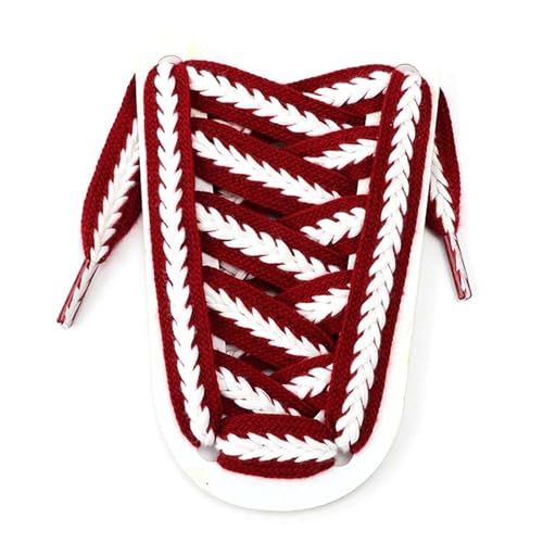 Mooybay 1 Paar 1,5 cm breite, flache Regenbogen-Sneaker-Schnürsenkel, strukturierte, gewebte, bunte Schnürsenkel für Herren- und Damenschuhe,140 cm von Mooybay