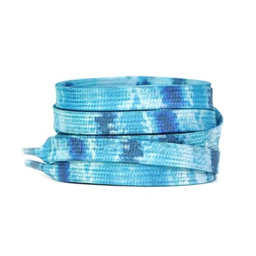 Mooybay 1 Paar 8 mm breite, flach gestreifte Sneaker-Schnürsenkel im Batik-Stil, bunte Seilschnürsenkel mit Farbverlauf in Blau für Herren- und Damenschuhe,100 cm Mooybay 1 Paar 8 mm breite, flach gestreifte Sneaker-Schnürsenkel im Batik-Stil, bunte Seilschnürsenkel mit Farbverlauf in Blau für Herren- und Damenschuhe,100 cm von Mooybay