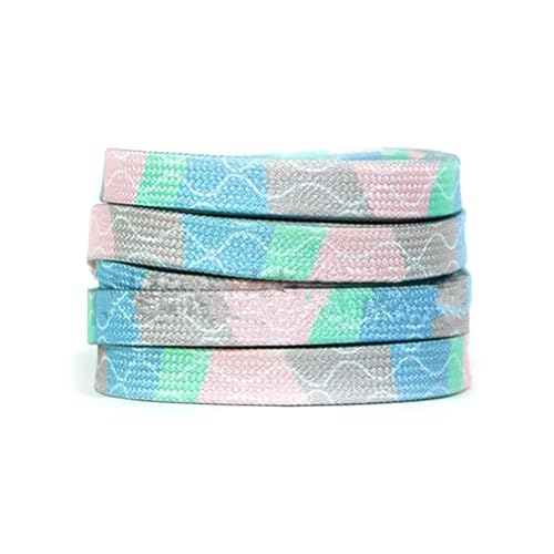 Mooybay 1 Paar 8 mm breite, flach gestreifte Sneaker-Schnürsenkel im Batik-Stil, bunte Seilschnürsenkel mit Farbverlauf in Blau für Herren- und Damenschuhe,120 cm Mooybay 1 Paar 8 mm breite, flach gestreifte Sneaker-Schnürsenkel im Batik-Stil, bunte Seilschnürsenkel mit Farbverlauf in Blau für Herren- und Damenschuhe,120 cm von Mooybay
