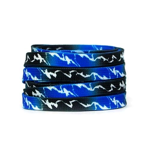 Mooybay 1 Paar 8 mm breite, flach gestreifte Sneaker-Schnürsenkel im Batik-Stil, bunte Seilschnürsenkel mit Farbverlauf in Blau für Herren- und Damenschuhe,120 cm Mooybay 1 Paar 8 mm breite, flach gestreifte Sneaker-Schnürsenkel im Batik-Stil, bunte Seilschnürsenkel mit Farbverlauf in Blau für Herren- und Damenschuhe,120 cm von Mooybay