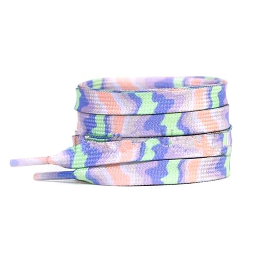 Mooybay 1 Paar 8 mm breite, flach gestreifte Sneaker-Schnürsenkel im Batik-Stil, bunte Seilschnürsenkel mit Farbverlauf in Blau für Herren- und Damenschuhe,140 cm Mooybay 1 Paar 8 mm breite, flach gestreifte Sneaker-Schnürsenkel im Batik-Stil, bunte Seilschnürsenkel mit Farbverlauf in Blau für Herren- und Damenschuhe,140 cm von Mooybay