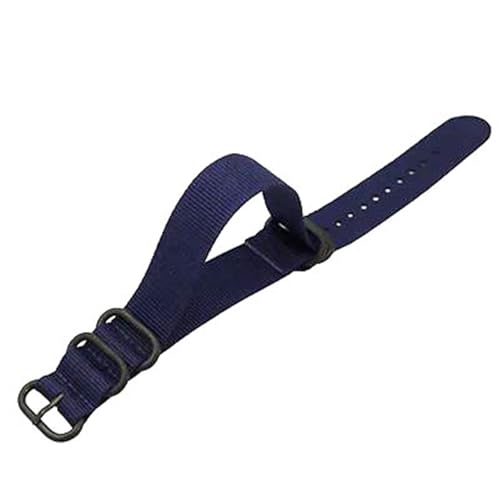 Mooybay 18–24 mm, 26 cm Länge, Nylon-Canvas-Armband mit schwarzer Schnalle, Unisex-Ersatz für den Alltag.,20 mm von Mooybay