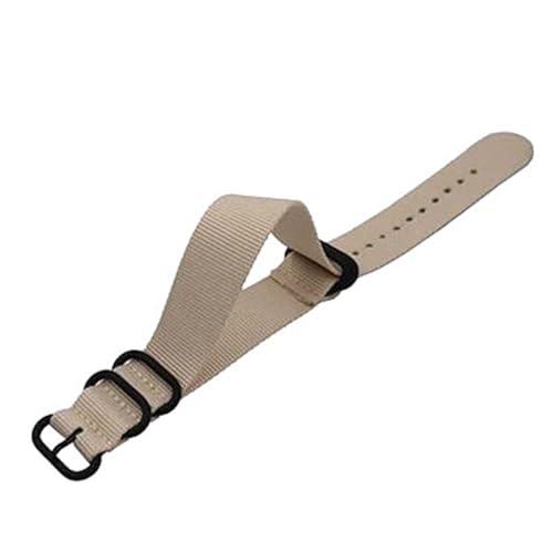 Mooybay 18–24 mm, 26 cm Länge, Nylon-Canvas-Armband mit schwarzer Schnalle, Unisex-Ersatz für den Alltag.,22 mm von Mooybay