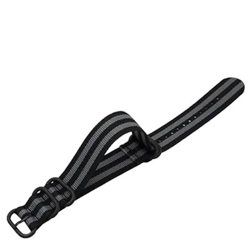 Mooybay 18–24 mm, 26 cm Länge, Nylon-Canvas-Armband mit schwarzer Schnalle, Unisex-Ersatz für den Alltag.,24 mm von Mooybay