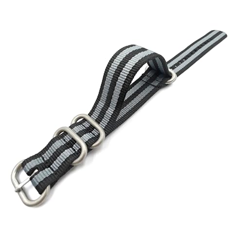 Mooybay 18–24 mm, 26 cm Länge, gewebte Nylon-Uhrenarmbänder, strapazierfähige Canvas-Armbänder, geeignet für Freizeit- und Sportbekleidung,18 mm von Mooybay