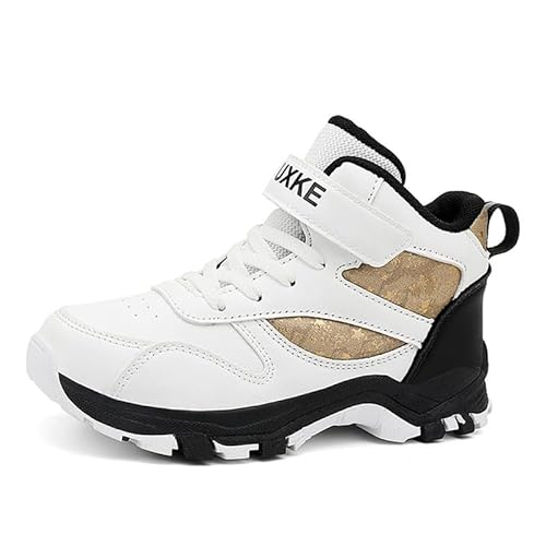 Kinder Jungen Wasserdichtes Leder Walkingschuhe Turnschuhe Fitnessstudio Sportschuhe Sneaker Running Straßenlaufschuhe Fashion Leichtgewichts EU 30-39 von Mooyii