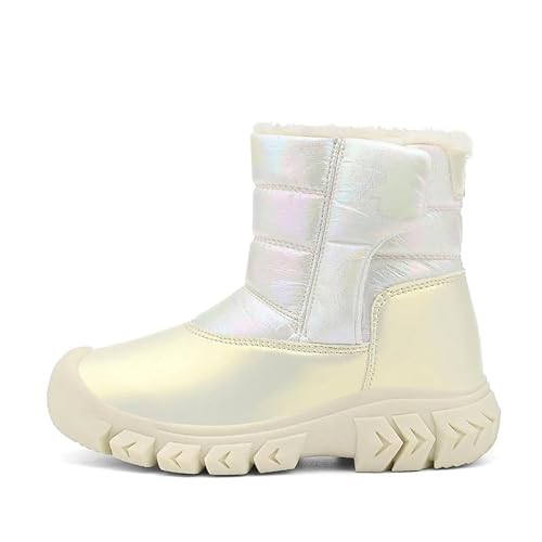 Mooyii 2025 Neu Kinder Schneestiefel Winter Warm Gefütterte Winterstiefel Mädchen rutschfeste Outdoor Winterschuhe Jungen Snowboots Gr.28-38 von Mooyii