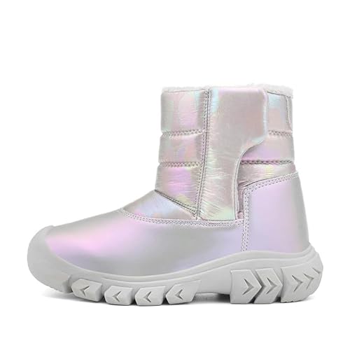 Mooyii 2025 Neu Kinder Schneestiefel Winter Warm Gefütterte Winterstiefel Mädchen rutschfeste Outdoor Winterschuhe Jungen Snowboots Gr.28-38 von Mooyii