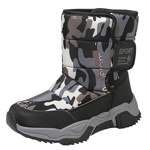 Mooyii 2025 Neu Kinder Schneestiefel Winter Warm Gefütterte Winterstiefel Mädchen rutschfeste Outdoor Winterschuhe Jungen Snowboots Gr.30-41 von Mooyii