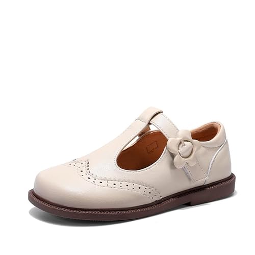 Mooyii Auftrittsschuhe Mädchen Elegante Ballerinas aus echtem Leder für Mädchen - Perfekt für Hochzeit, Taufe und Festliche Anlässe Anzugschuhe Derby Hochzeit Party Schuhe von Mooyii