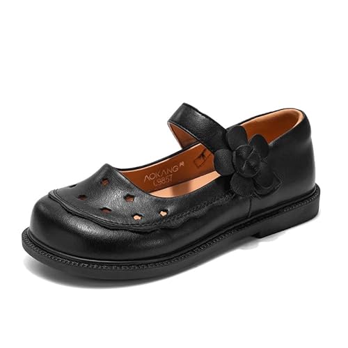 Mooyii Auftrittsschuhe Mädchen Elegante Ballerinas aus echtem Leder für Mädchen - Perfekt für Hochzeit, Taufe und Festliche Anlässe Anzugschuhe Derby Hochzeit Party Schuhe von Mooyii