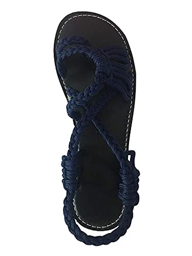 Mooyii Damen Boho Sandaletten Zehentrenner Sommer Sandalen Riemchensandalen Flip Flops 35-43 von Mooyii