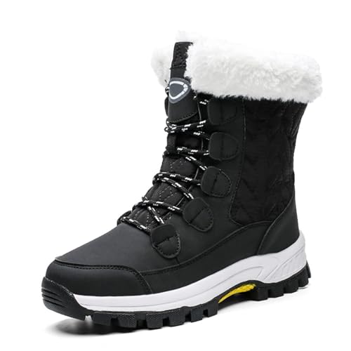 Mooyii Damen Schneestiefel,Mädchen Winter Warme Stiefel, Plus Fleece-Baumwollschuhe, Wasserdichte Campingschuhe, Rutschfeste Wanderschuhe, Schnee- Und Kältebeständig, Pflegeleicht Gr. 35-42 von Mooyii