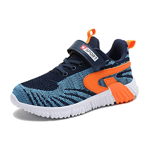 Mooyii Jungen Sneaker Kinder Laufschuhe Sportschuhe Bequeme Atmungsaktive Leichte Turnschuhe für Jungen Mädchen Klettverschluss Hallenschuhe Schule Outdoor Sneaker 26-38 EU von Mooyii