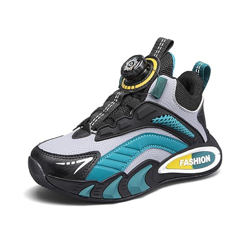 Mooyii Jungen Turnschuhe Laufschuhe Mädchen Sportschuhe Freizeit Schuhe Kinder Leicht Mode Sneakers Sportschuh mit Drehknopfe Gr.28-39 von Mooyii