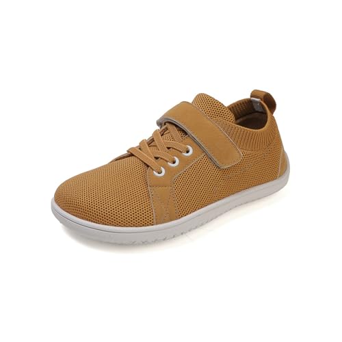 Mooyii Kinder Barfußschuhe Jungen Mädchen Breite Barfussschuhe Atmungsaktiv rutschfest Leicht Minimal Sneaker Traillaufschuhe Walking Schuhe 25-37 von Mooyii