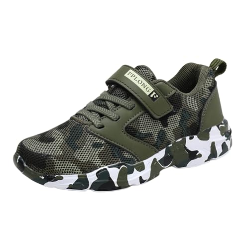 Mooyii Kinder Camouflage Grün Mesh Klettverschluss Sneaker Turnschuhe Laufschuhe Jungen Leicht Mode Atmungsaktiv Sportschuhe Mädchen Sneakers Freizeit Schuhe 28-40 von Mooyii