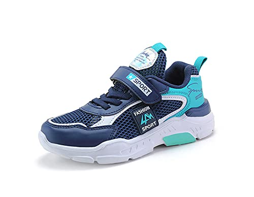 Mooyii Jungen Sneaker Kinder Laufschuhe Sportschuhe Bequeme Atmungsaktive Leichte Turnschuhe für Jungen Mädchen Klettverschluss Hallenschuhe Schule Outdoor Sneaker 26-38 EU von Mooyii