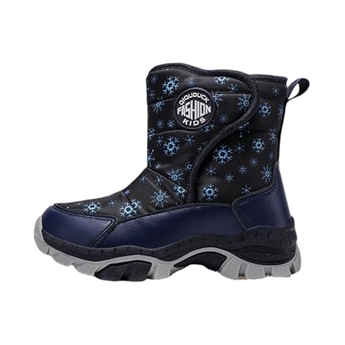 Mooyii Kinder Schneestiefel Jungen Winterstiefel Mädchen Winterschuhe Outdoor Wasserdicht Bequem Warm gefütterte rutschfest Stiefel rutschfest Snowboots Gr.28-40 von Mooyii