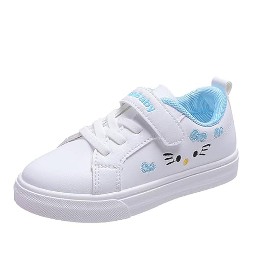 Mooyii Kinder Turnschuhe Mädchen Krabbelschuhe rutschfest Schuhe Sneaker Sportschuhe Weiß Schulschuhe Gr.27-37 von Mooyii