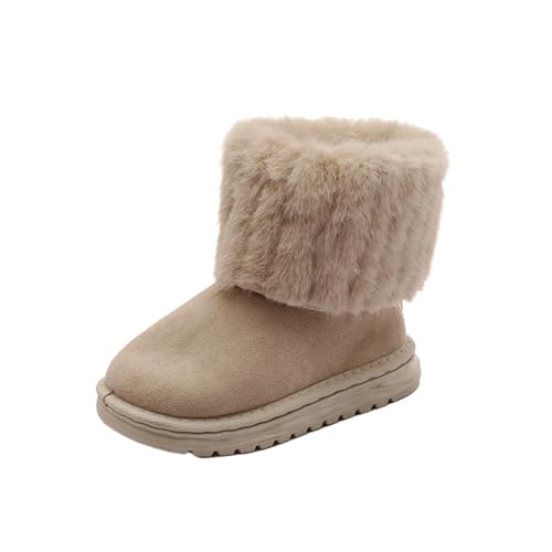 Mooyii Kinder Wärme Gefütterte Schneestiefel Mädchen Winterschuhe Baby rutschfest Stiefel Kleinkindschuhe Weichsohlen Schlupfstiefel Leicht und Atmungsaktiv Stiefeletten für Kinder von Mooyii