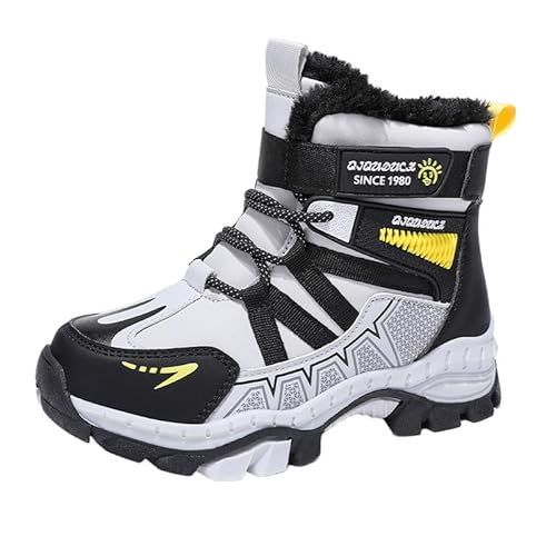 Mooyii Kinder Wanderschuhe Jungen Mädchen Trekkingschuhe Wasserdicht Warme Gefütterte Winterstiefel Schnee Outdoor rutschfest Winterschuhe Gr.30-40 von Mooyii