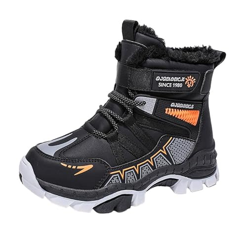 Mooyii Kinder Wanderschuhe Jungen Mädchen Trekkingschuhe Wasserdicht Warme Gefütterte Winterstiefel Schnee Outdoor rutschfest Winterschuhe Gr.30-40 von Mooyii