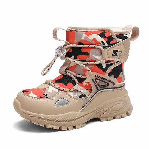 Mooyii Kinder Wanderschuhe Schneestiefel Warm Gefüttert Winterstiefel Jungen Mädchen Winterboots Outdoor rutschfeste Winterschuhe Snowboots Gummistiefel 28-40 von Mooyii