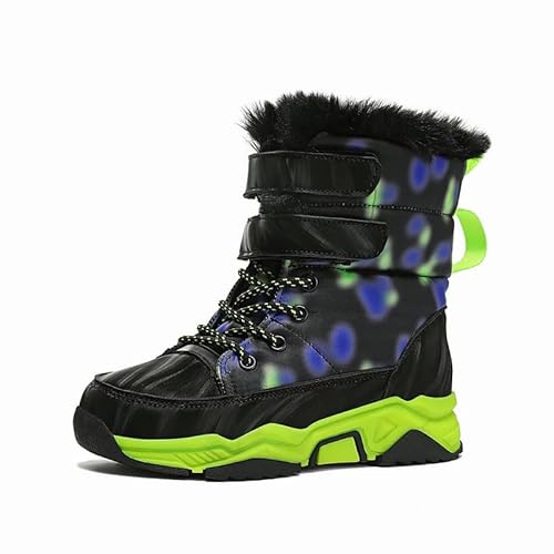 Mooyii Kinder Wanderschuhe Schneestiefel Warm Gefüttert Winterstiefel Jungen Mädchen Winterboots Outdoor rutschfeste Winterschuhe Snowboots Gummistiefel 28-40 von Mooyii